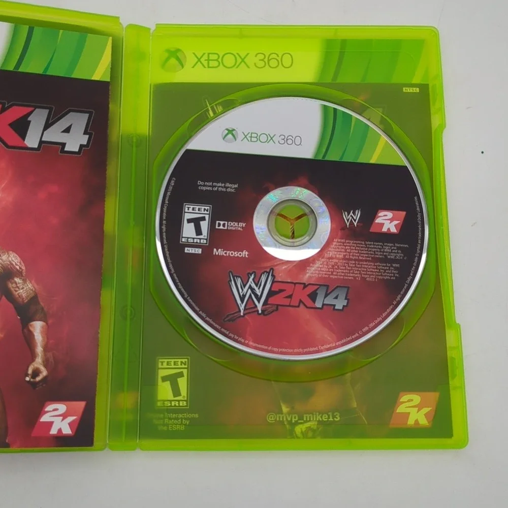 WWE 2K14 Xbox 360 Game The Rock Dwayne Johnson Cover TESTED Works Manual in Case